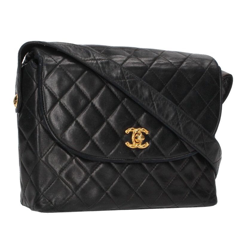 Chanel Matelasse Turnlock Shoulder Flap Lamb Skin Shoulder Bag Women
