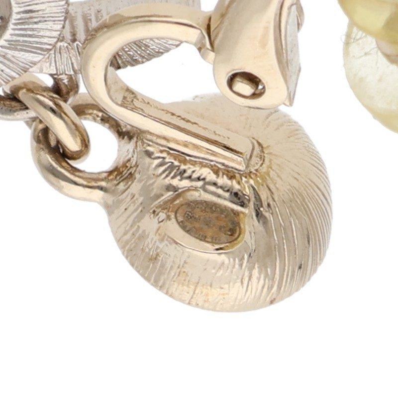 Chanel Abe547 Coco Mark Rhinestone Pearl Earring Ladies