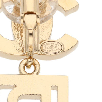 Chanel Coco Mark Rhinestone BOY Plate Earring Ladies