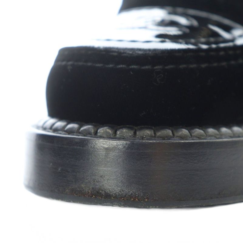 Chanel 15B Coco Mark Lace Up Short Boots 37 24cm (9.45in) Black G31104 RI - OS