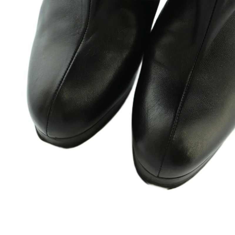Gucci Long Boots Platform High Heel Leather 37 24.0cm (9.45in) Black 589785 MI