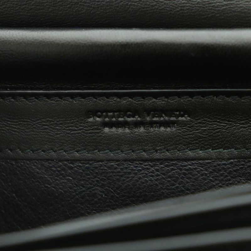 Bottega Veneta Intrecciato Chain Wallet Long Wallet Fold Change Leather Braided