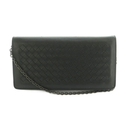 Bottega Veneta Intrecciato Chain Wallet Long Wallet Fold Change Leather Braided