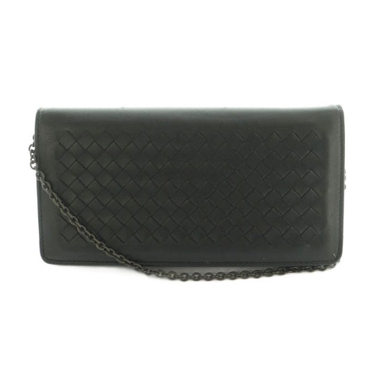 Bottega Veneta Intrecciato Chain Wallet Long Wallet Fold Change Leather Braided