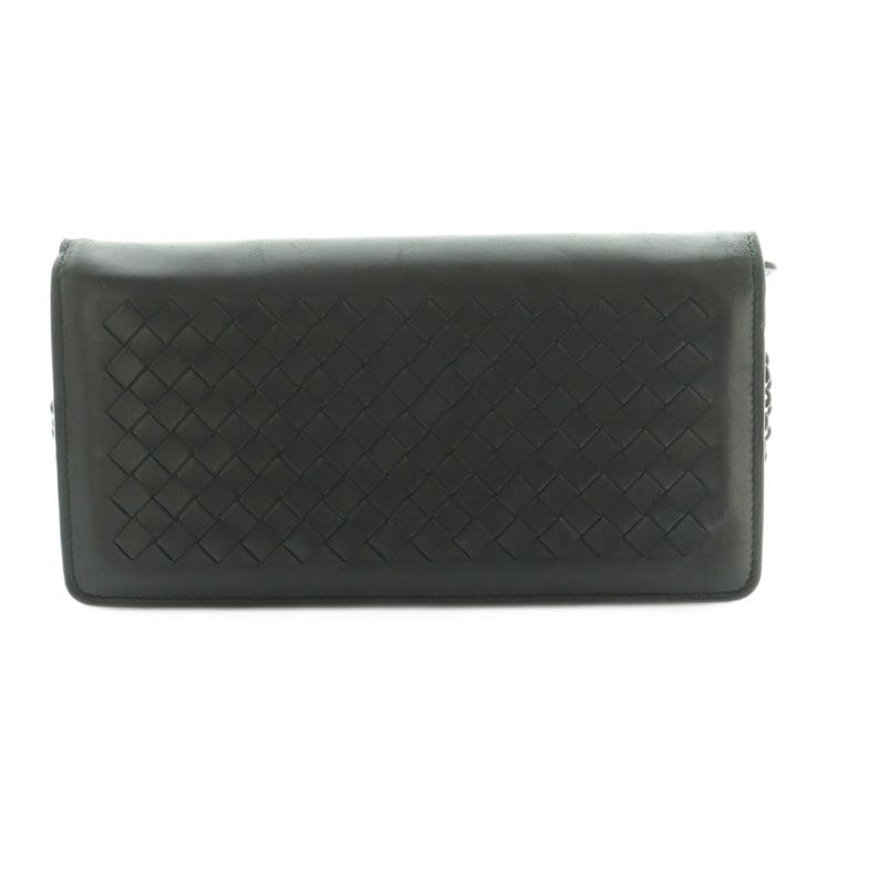 Bottega Veneta Intrecciato Chain Wallet Long Wallet Fold Change Leather Braided