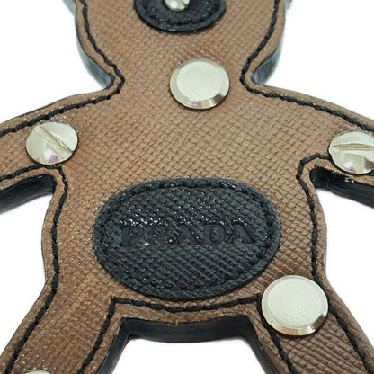 Prada Key Holder (charm ) - 2ar245 Dark Brown Bear Leather