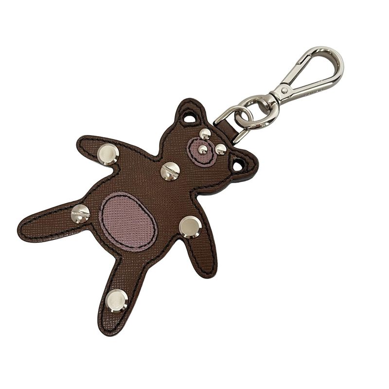Prada Key Holder (charm ) - 2ar245 Dark Brown Bear Leather