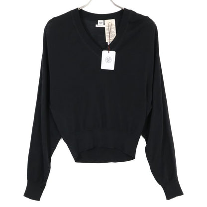 Hermes 4h2622d9 Wool Silk Logo Embroidered Ribbed Sweater 38