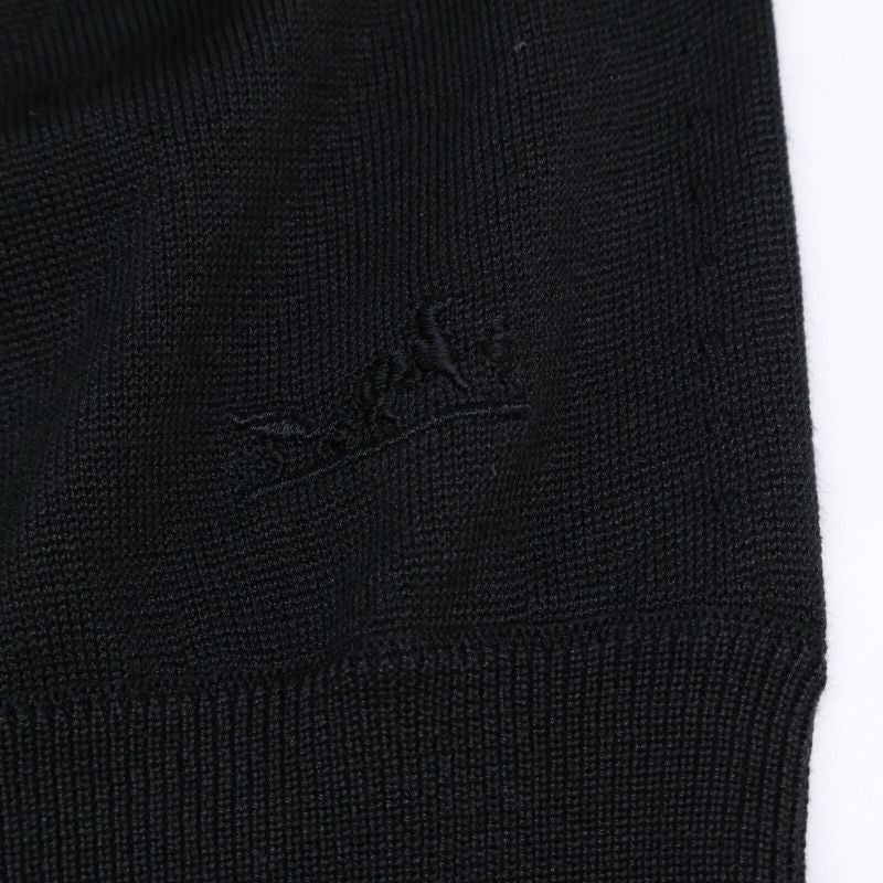 Hermes 4h2622d9 Wool Silk Logo Embroidered Ribbed Sweater 38