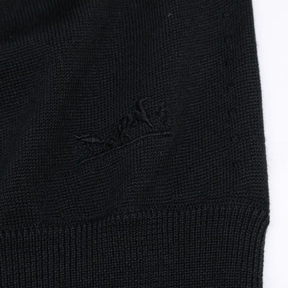 Hermes 4h2622d9 Wool Silk Logo Embroidered Ribbed Sweater 38