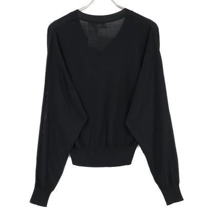 Hermes 4h2622d9 Wool Silk Logo Embroidered Ribbed Sweater 38