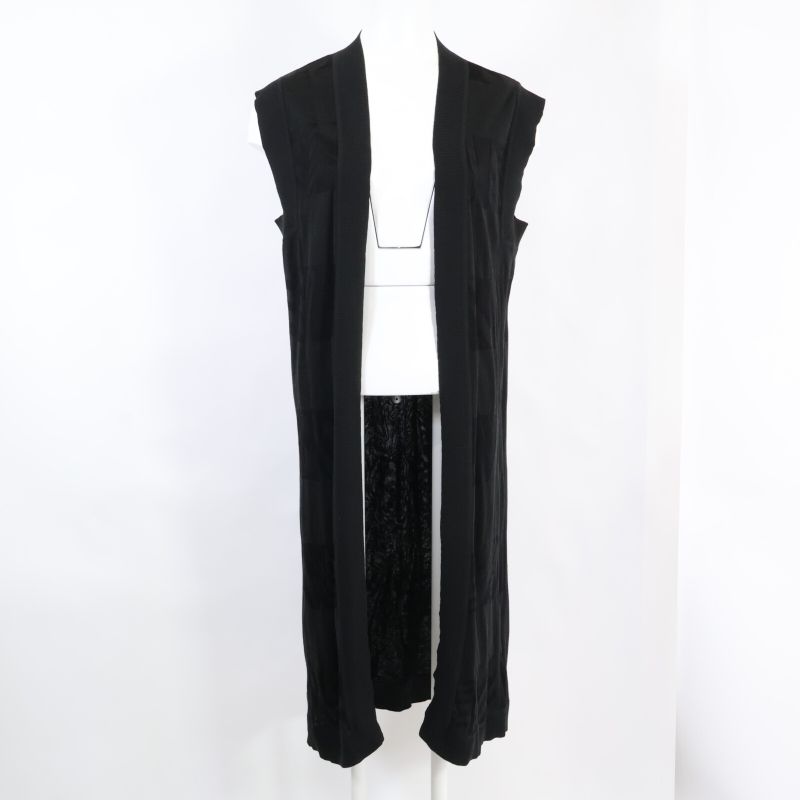Hermes Silk Cotton Sleeveless Long Gilet Cardigan 38