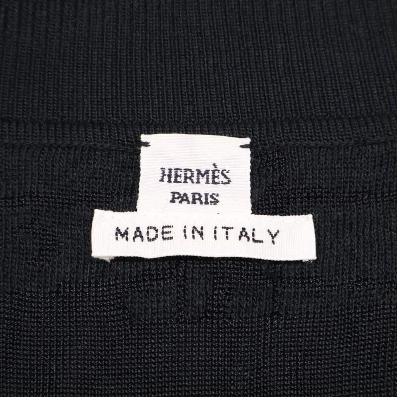 Hermes Silk Cotton Sleeveless Long Gilet Cardigan 38