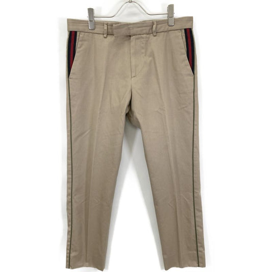 Gucci 465518 17 Year Beige Sideline Tapered Pants 48