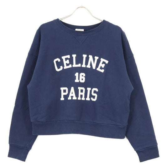 Celine 2y09e649w Navy Cracked Sweatshirt Logo Trainer L