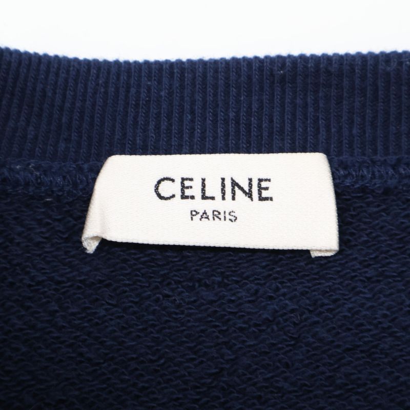 Celine 2y09e649w Navy Cracked Sweatshirt Logo Trainer L