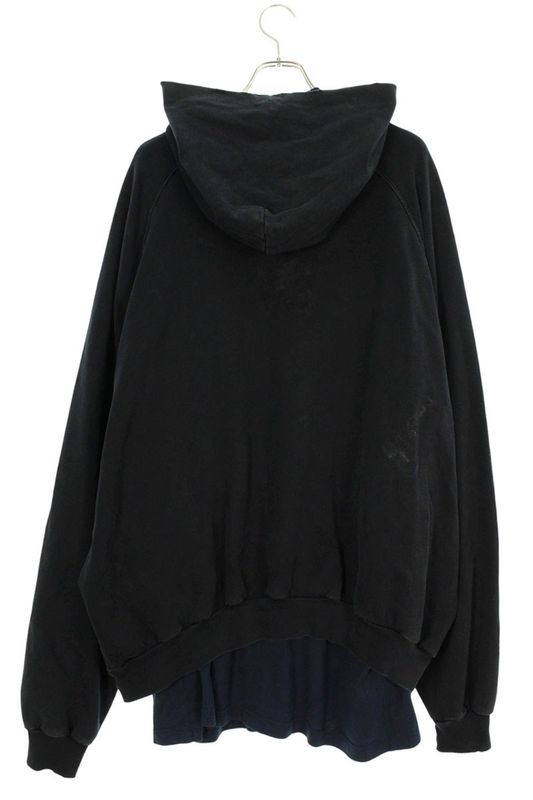 Balenciaga 22AW 720406 Tnvb4 Be Differren Embroidery Layered Hoodie Men 2