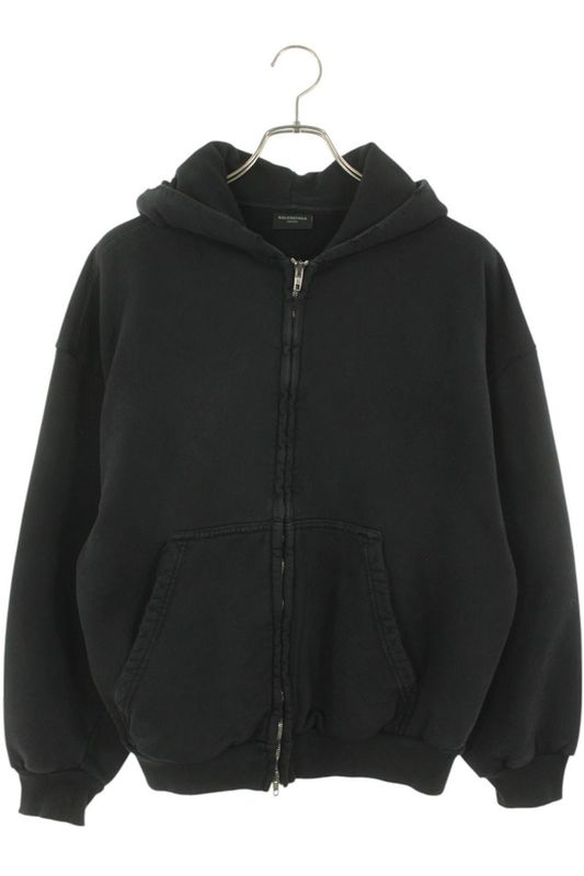 Balenciaga 803264 Trvu1 Damaged Painted Zip-up Hoodie Men's S