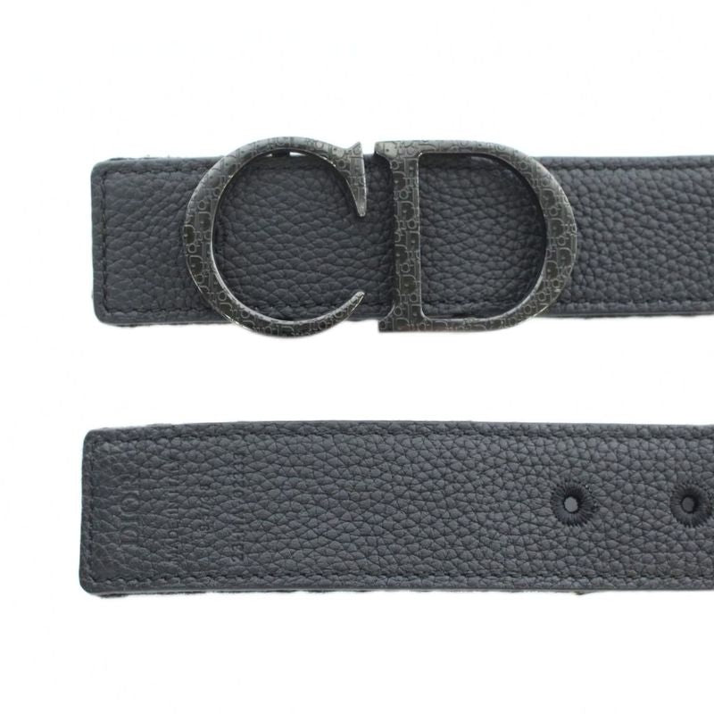 Christian DIOR Micro Oblique Trotter Belt Leather Canvas CD Buckle Total 95 38