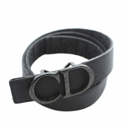 Christian DIOR Micro Oblique Trotter Belt Leather Canvas CD Buckle Total 95 38