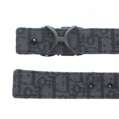 Christian DIOR Micro Oblique Trotter Belt Leather Canvas CD Buckle Total 95 38