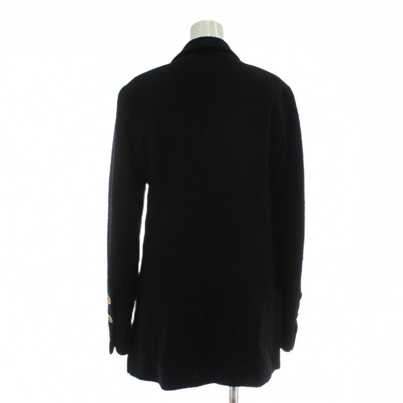 Chanel Tailored Jacket Bleather Single 4B Middle Fully Lined Side Vents Coco