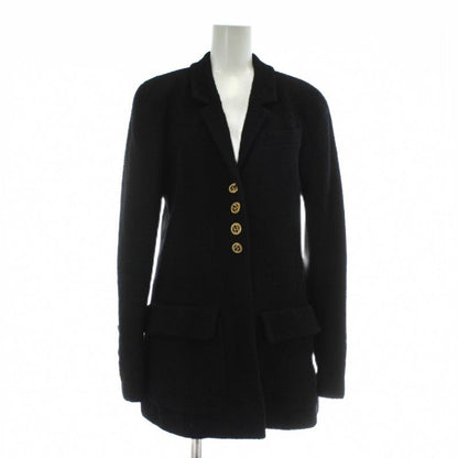 Chanel Tailored Jacket Bleather Single 4B Middle Fully Lined Side Vents Coco