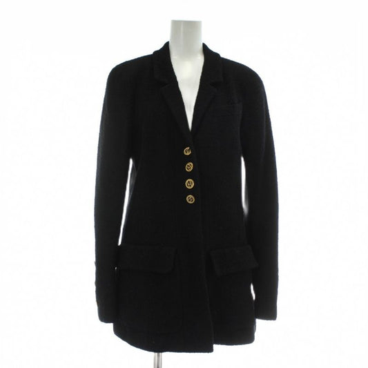 Chanel Tailored Jacket Bleather Single 4B Middle Fully Lined Side Vents Coco
