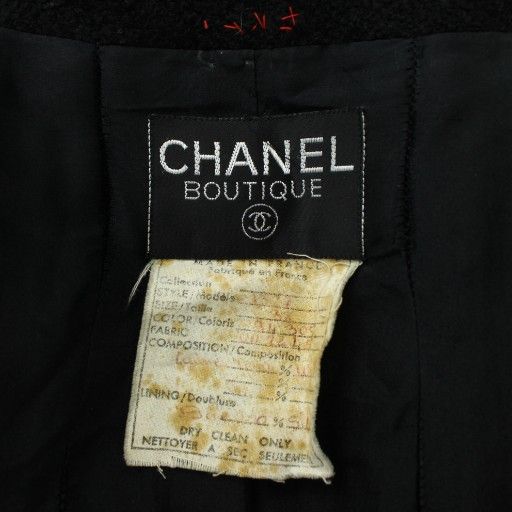 Chanel Tailored Jacket Bleather Single 4B Middle Fully Lined Side Vents Coco