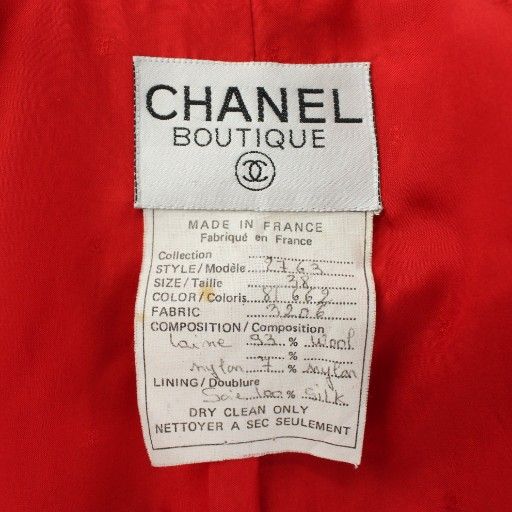 Chanel Tailored Jacket Bleather Wool Silk Short Length Single 1B Shoulder Pads