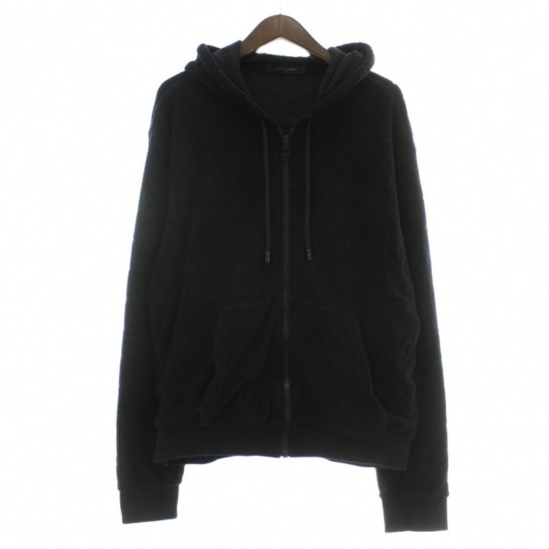 Louis Vuitton 24SS Monogram French Terry Zip Hoodie Sweatshirt Long Sleeves