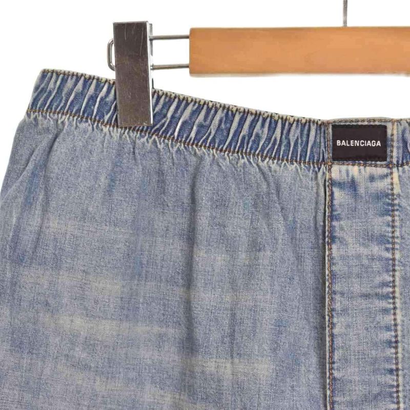 Balenciaga Denim Shorts S Light Blue Light Blue AA