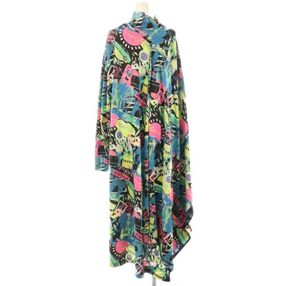 Balenciaga 20SS City Print Dress Long Total XS Black Multicolor DO - GY57