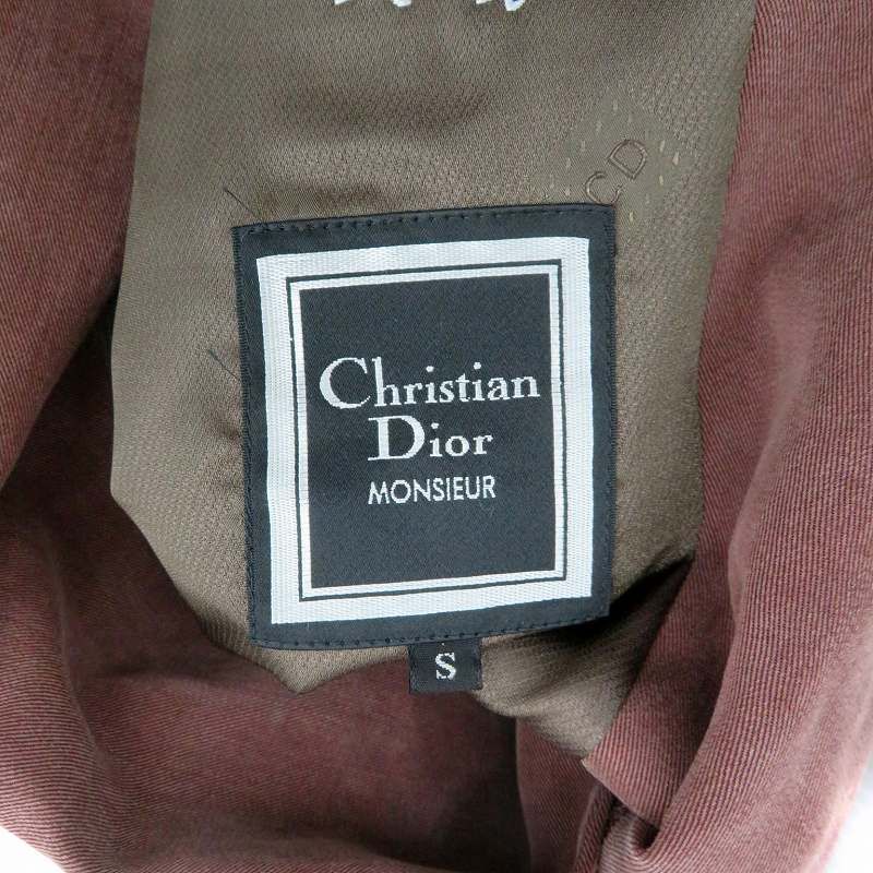 Christian DIOR Tailored Jacket Single Mid Length Fully Lined S Red Brown Red
