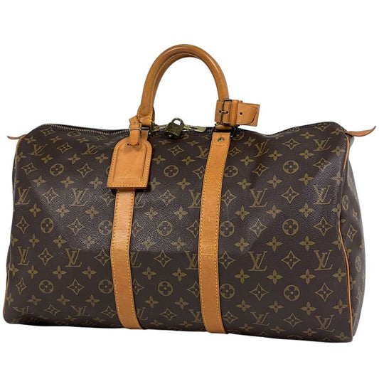 Louis Vuitton Keepall 45 Handbag Travel Business Boston Bag Monogram Brown