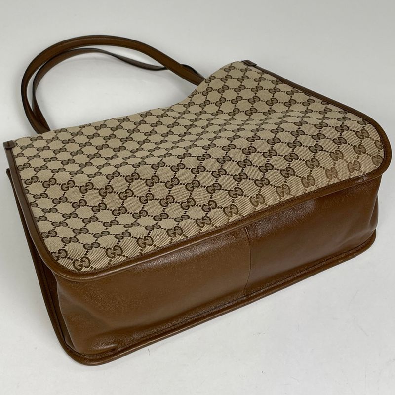 Gucci Horsebit Tote Shoulder Bag Tote Bag GG Canvas Beige Brown 623694 Women