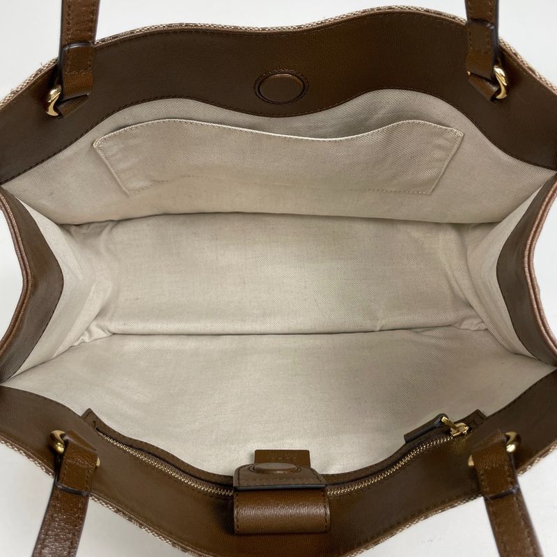 Gucci Horsebit Tote Shoulder Bag Tote Bag GG Canvas Beige Brown 623694 Women