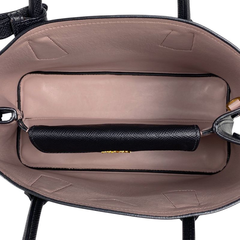 Prada Double Small Bag 2WAY Shoulder Bag Handbag Leather Black 1bg887 Women