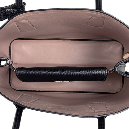 Prada Double Small Bag 2WAY Shoulder Bag Handbag Leather Black 1bg887 Women