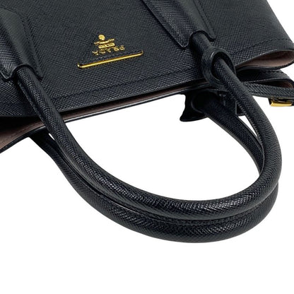 Prada Double Small Bag 2WAY Shoulder Bag Handbag Leather Black 1bg887 Women