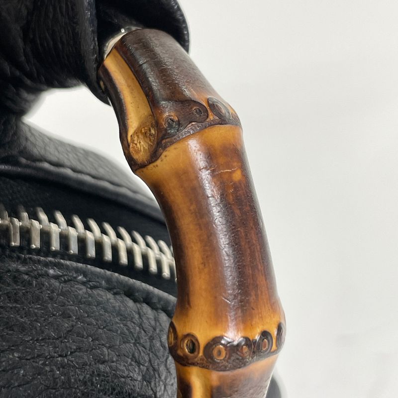 Gucci Bamboo Hobo Shoulder Bag Fringe Tassel Shoulder Bag Leather Black 232930