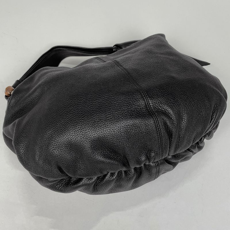 Gucci Bamboo Hobo Shoulder Bag Fringe Tassel Shoulder Bag Leather Black 232930