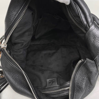 Gucci Bamboo Hobo Shoulder Bag Fringe Tassel Shoulder Bag Leather Black 232930