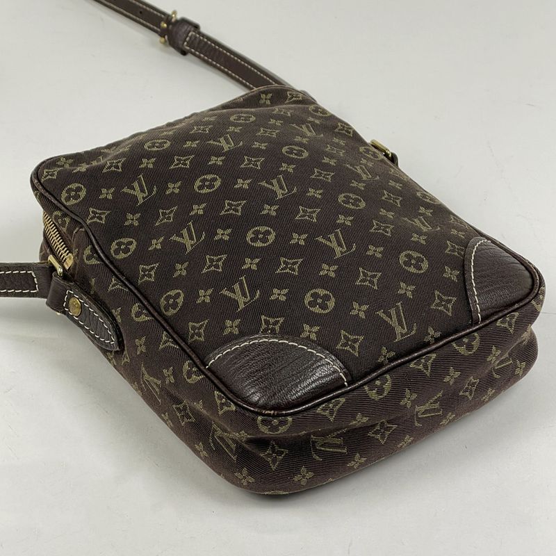 Louis Vuitton Danube Crossbody Shoulder Bag Monogram Mini Lin Ebène M95228 Women