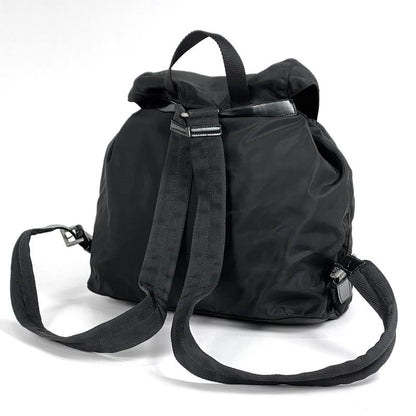 Prada Logo Plate Backpack Sac Rucksack Backpack Nylon Nero (black) Women