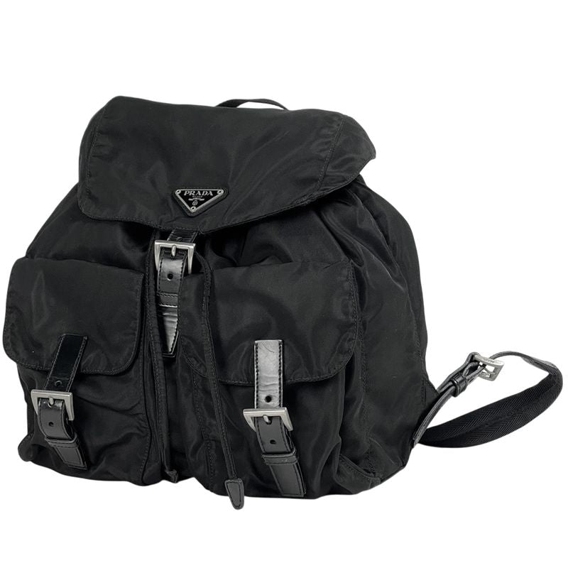 Prada Logo Plate Backpack Sac Rucksack Backpack Nylon Nero (black) Women