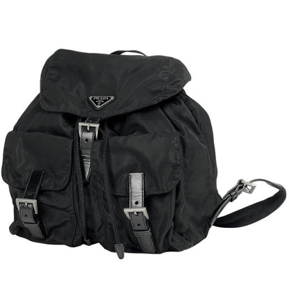 Prada Logo Plate Backpack Sac Rucksack Backpack Nylon Nero (black) Women