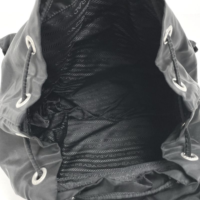 Prada Logo Plate Backpack Sac Rucksack Backpack Nylon Nero (black) Women