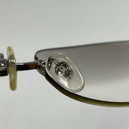 Chanel Coco Mark Sunglasses Rimless Eyewear Sunglasses Plastic Clear Yellow