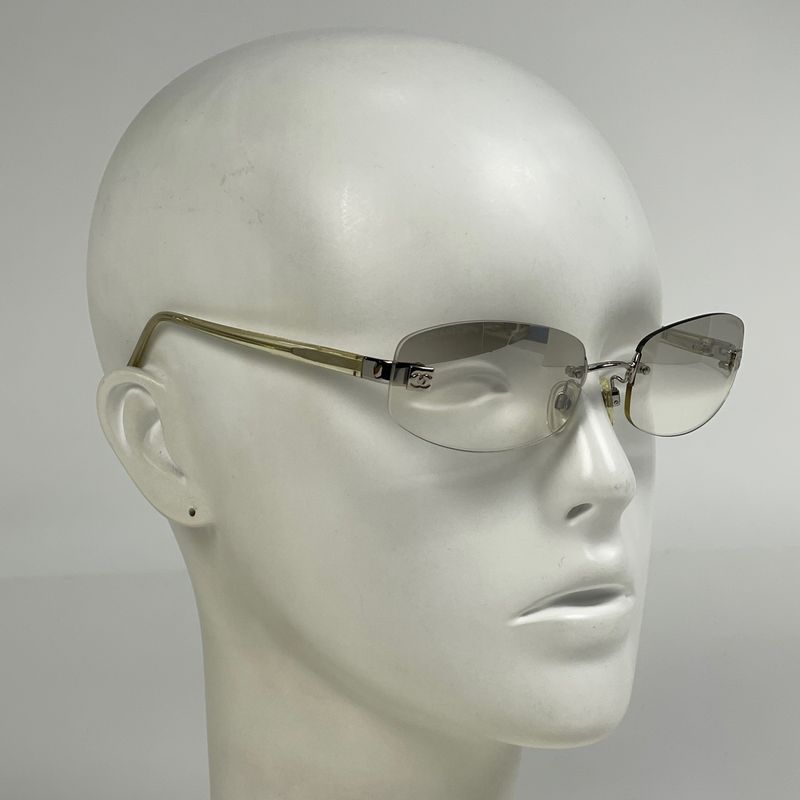 Chanel Coco Mark Sunglasses Rimless Eyewear Sunglasses Plastic Clear Yellow